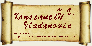 Konstantin Vladanović vizit kartica